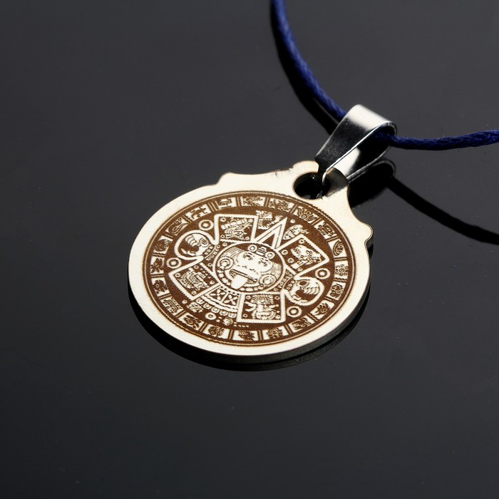 Амулет "Календарь ацтеков", (мед/сталь)