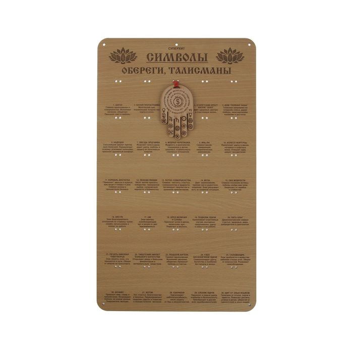 Стенд "Символы Суперхит", на 30 амулетов, без комплекта амулетов, ХДФ, 50х28 см