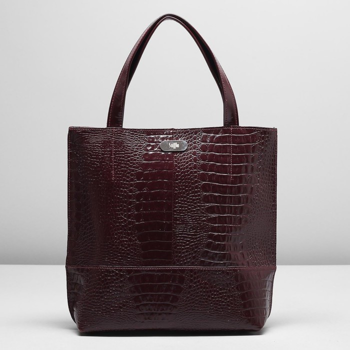 Сумка женская на молнии, 1 отдел, наружный карман, кайман, цвет бордовый