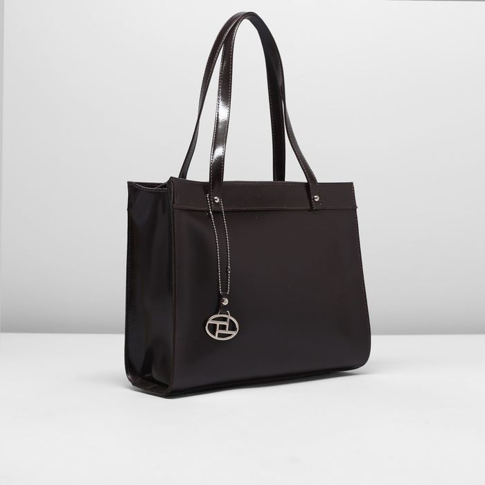 Сумка женская на молнии, 2 отдела с перегородкой, наружный карман, цвет коричневый