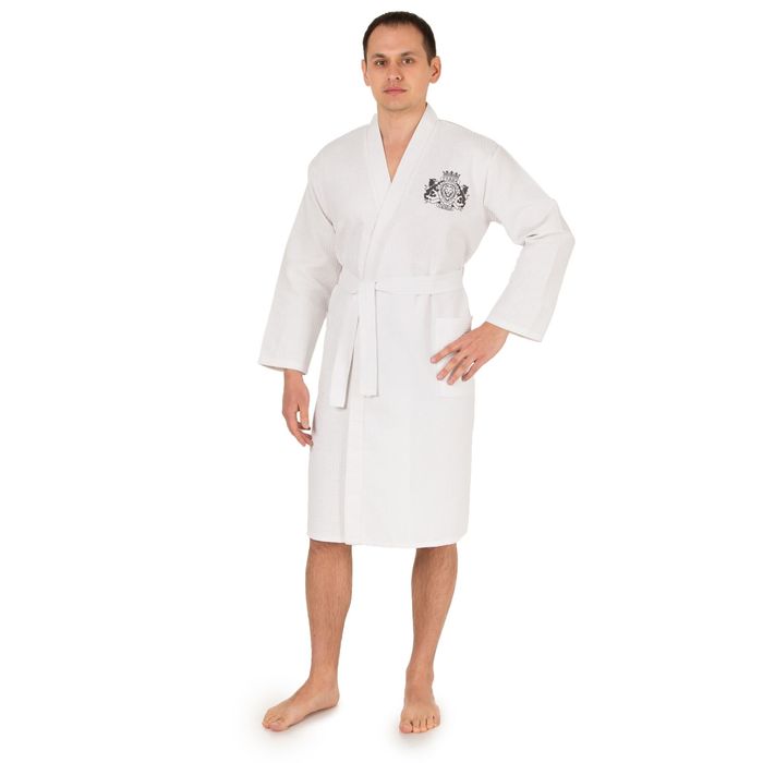 Халат вафельный мужской "Глава семьи", размер 50, хлопок 100%, 240г/м2