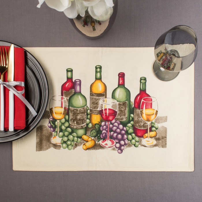 Салфетка на стол "Виноград"30х40 см, текстиль