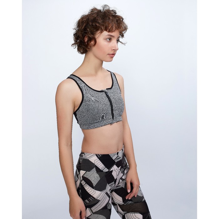 Спортивный топ на молнии ONLITOP Basic grey, размер 42, цвет серый