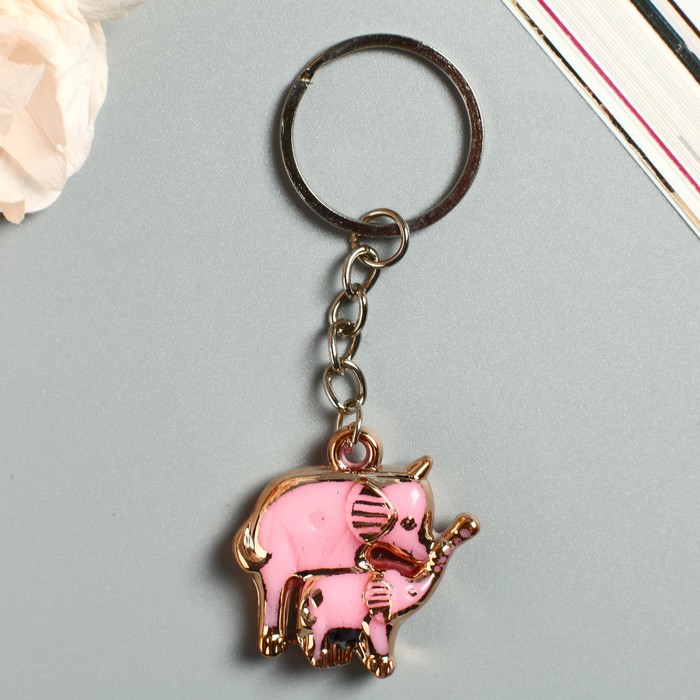 Брелок пластик "Слон со слонёнком" МИКС 3,5х3,5х1,5 см