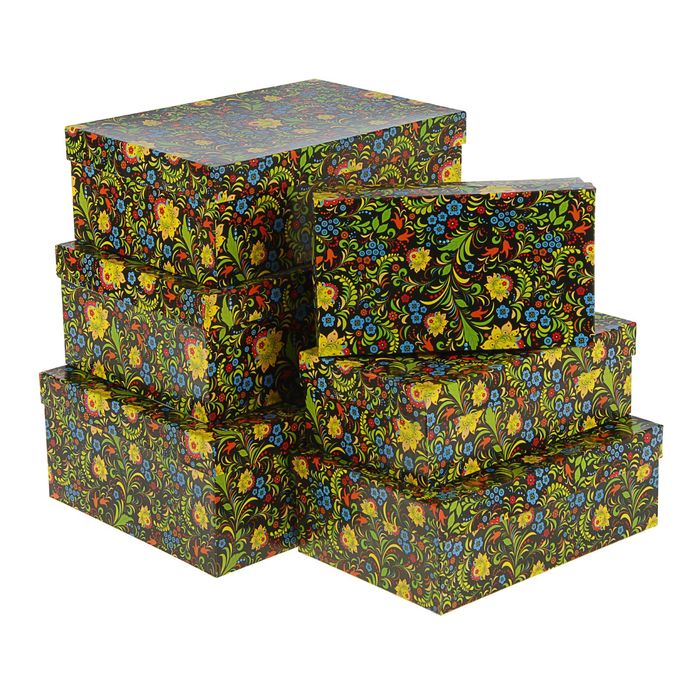 Набор коробок 6в1 "Народные узоры", 35 х 25 х 12.5 - 23 х 13 х 7.5 см