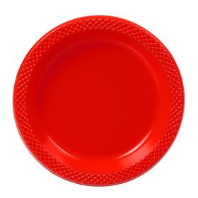 Тарелки пластиковые 15 см "Делюкс" Красные (набор 10 шт)