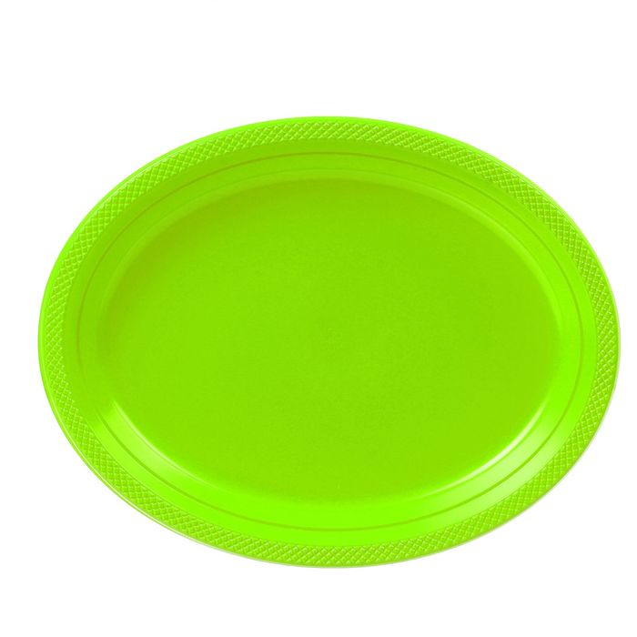Тарелки сервировочные пластиковые 32*25 см "Делюкс" Лайм (набор 5 шт)