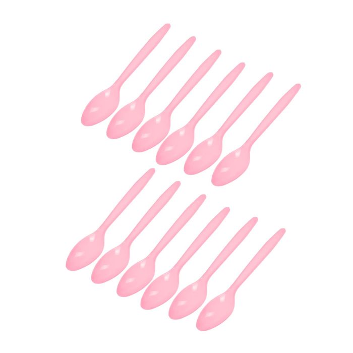 Ложки пластиковые "Делюкс" Розовые (набор 12 шт)