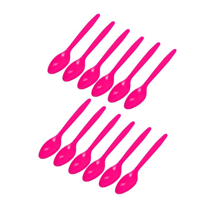 Ложки пластиковые "Делюкс" Фуксия (набор 12 шт)