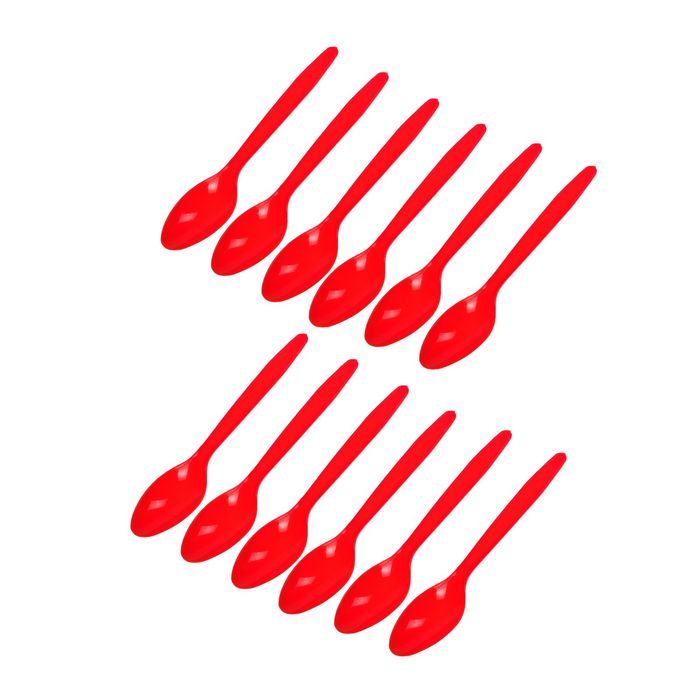 Ложки пластиковые "Делюкс" Красные (набор 12 шт)