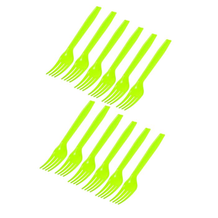 Вилки пластиковые "Делюкс" Лайм (набор 12 шт)