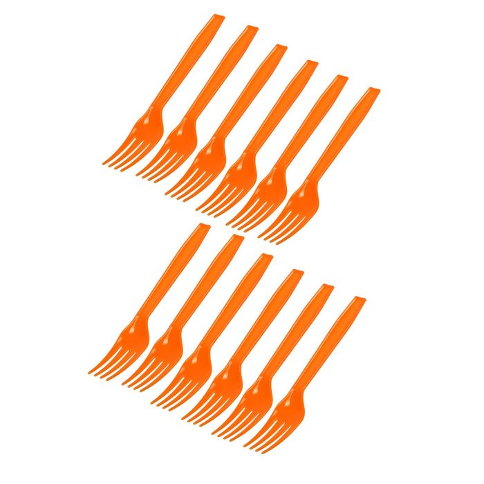 Вилки пластиковые "Делюкс" Оранжевые (набор 12 шт)