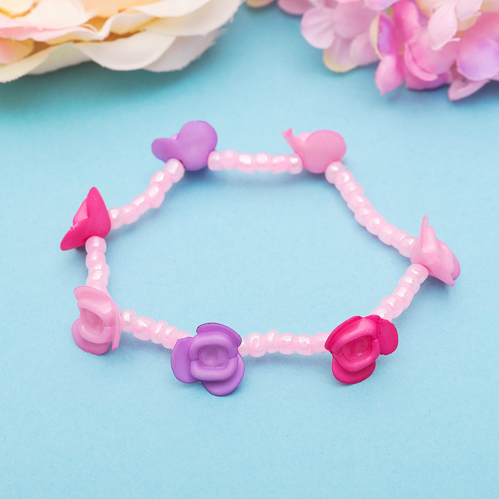 Браслет детский "Выбражулька" розочки, цвет МИКС