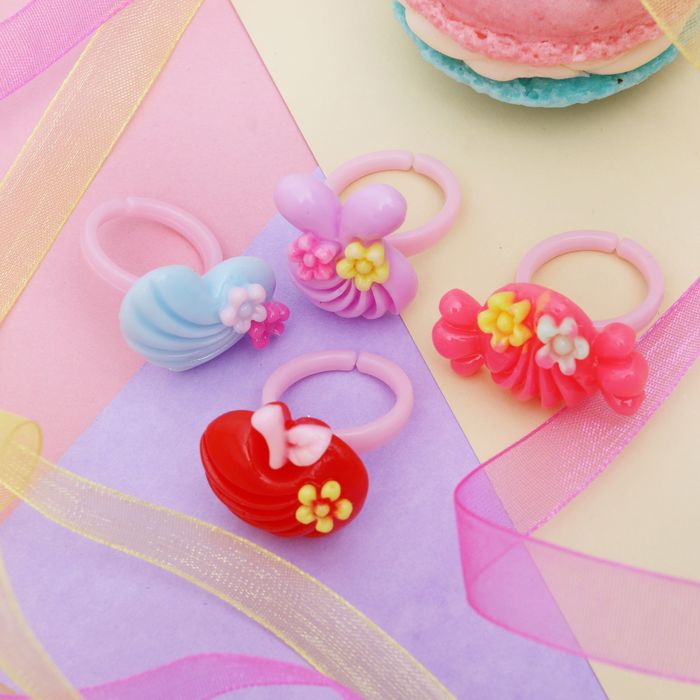 Кольцо детское "Выбражулька" резное с цветами, форма МИКС, цвет МИКС, безразмерное