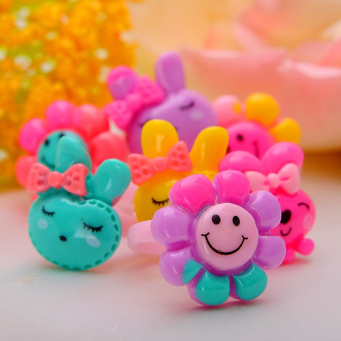 Кольцо детское "Выбражулька" веселая полянка, форма МИКС, цвет МИКС, безразмерное