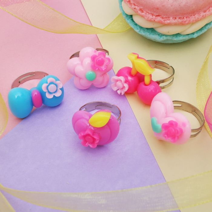 Кольцо детское "Выбражулька" фрукты, цвет МИКС, форма МИКС, безразмерное