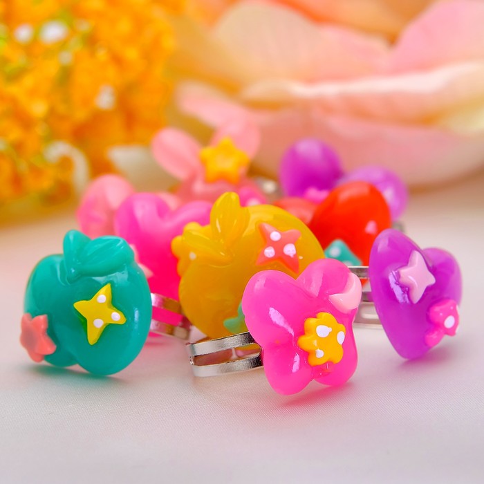 Кольцо детское "Выбражулька" яркий калейдоскоп, форма МИКС, цвет МИКС, безразмерное