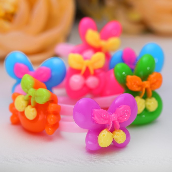 Кольцо детское "Выбражулька" вишенки, цвет МИКС, форма МИКС, безразмерное