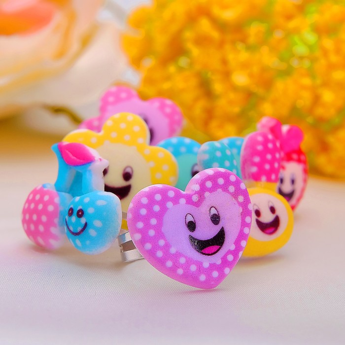 Кольцо детское "Выбражулька" радостная полянка, цвет МИКС, форма МИКС, безразмерное