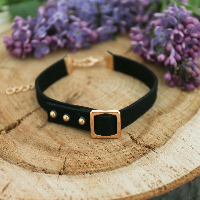 Браслет ассорти "Незнакомка" ремешок, цвет чёрный с золотом