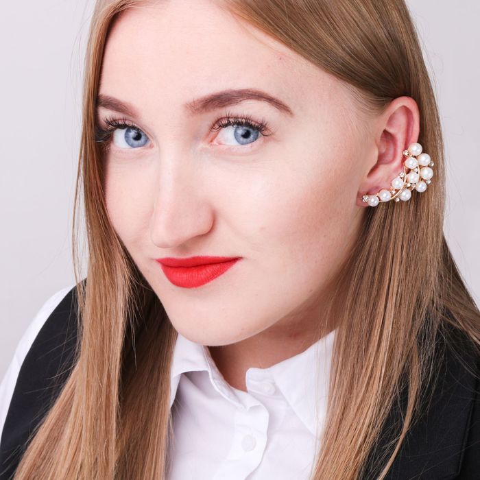 Серьга "Каффа" жемчужная ветвь, цвет МИКС