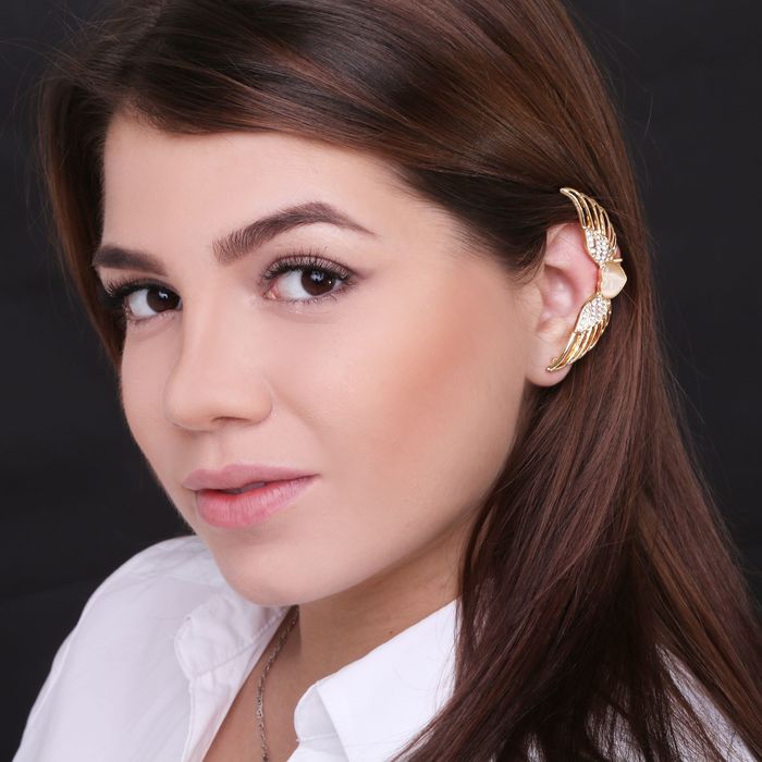 Серьга "Каффа" сердце с крыльями, цвет МИКС