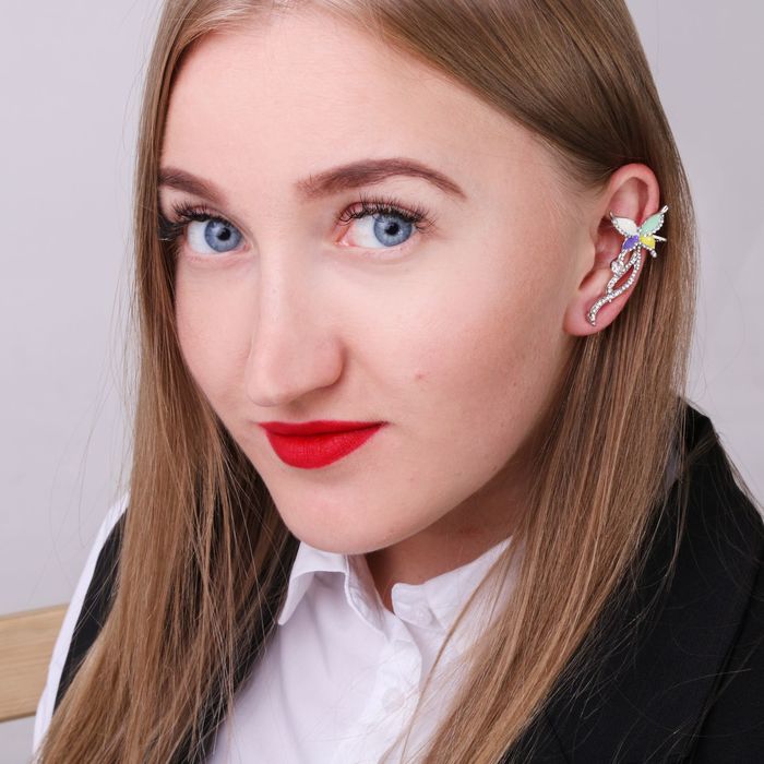 Серьга "Каффа" бабочка в полёте, цвет МИКС