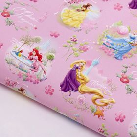 Бумага упаковочная глянцевая 'С Днем Рождения! Ты принцесса', 60х90 см, Принцессы Ош