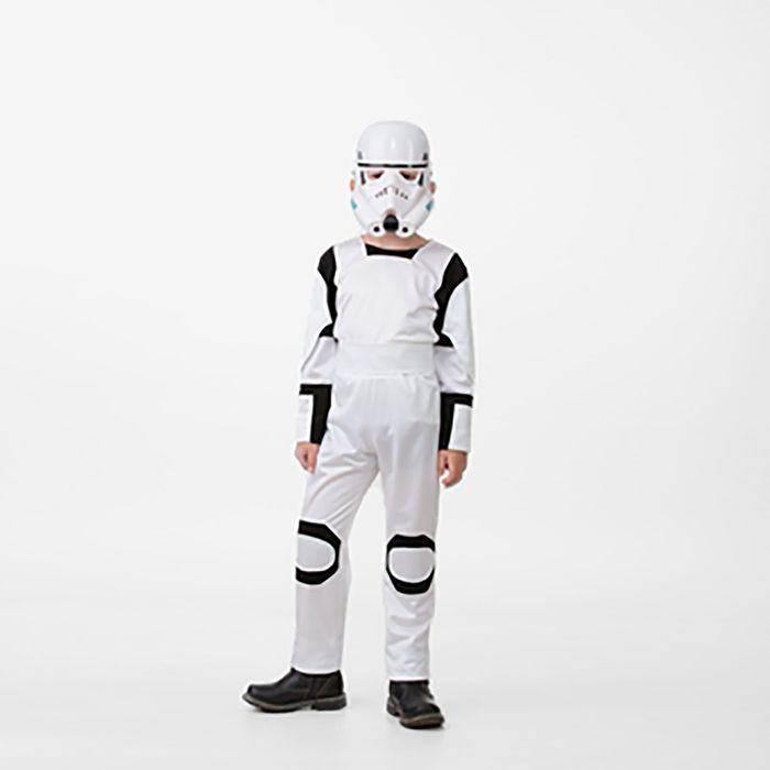 Карнавальный костюм "Белый робот", рубашка, брюки, пояс, маска, р-р 36, рост 146 см