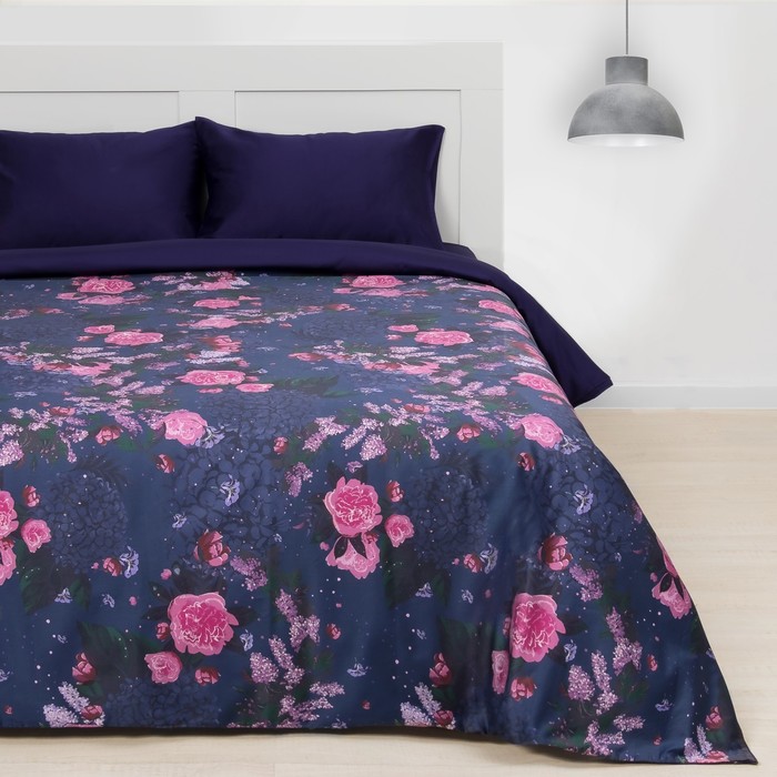 Постельное бельё "Этель" Дуэт Пионы, размер 143х217 см - 2 шт., 220х240 см, 50х70 см - 2 шт., мако-сатин 128 г/м2