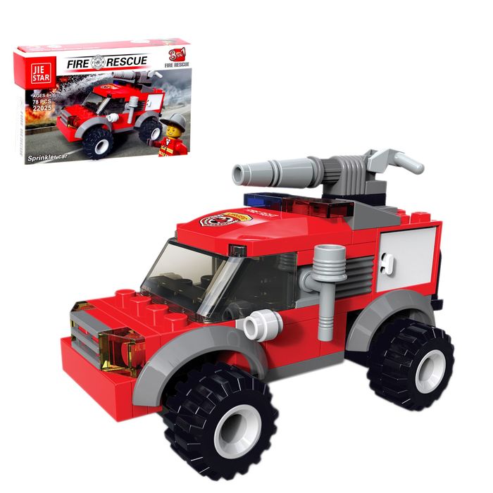 Конструктор «Пожарная машина», 78 деталей