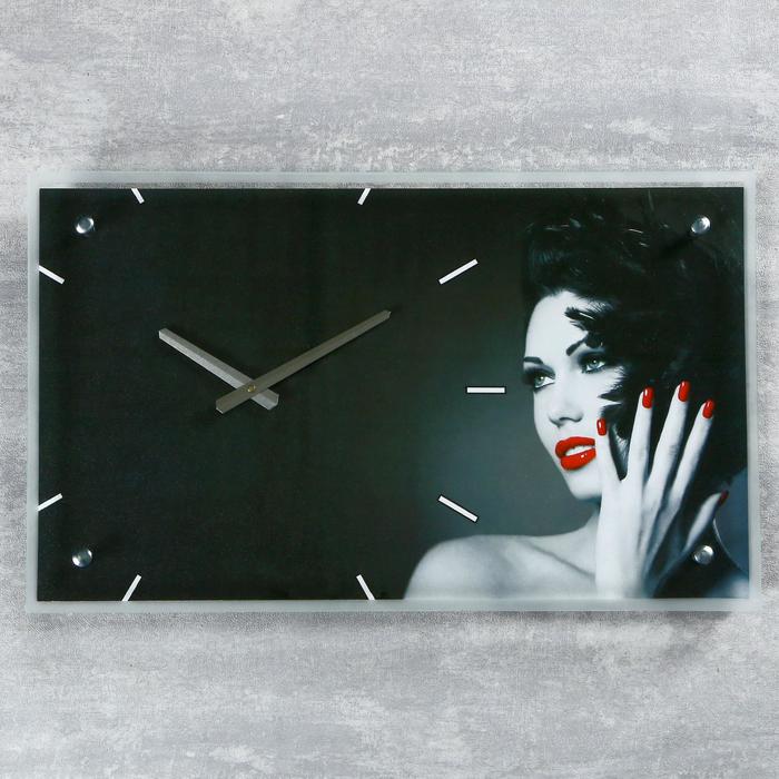 Часы-картина настенные, серия: Люди, Девушка, 35х60 см