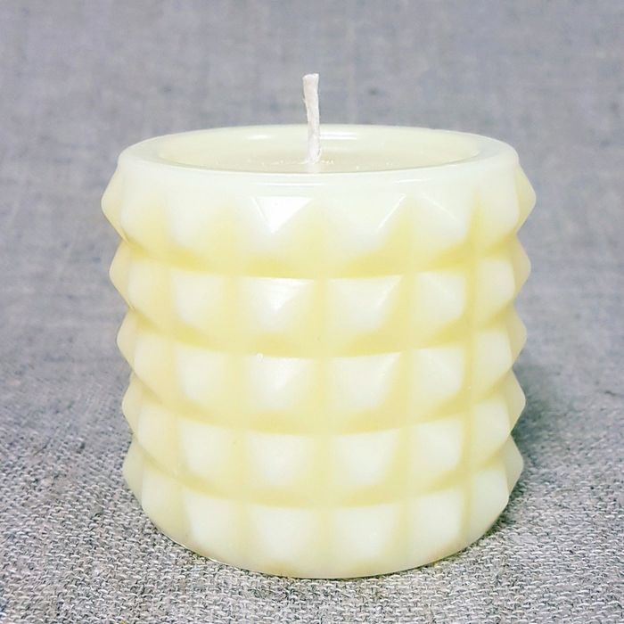 Свеча "Ручная работа" цилиндр "В кристаллах" 63*75 сливочный