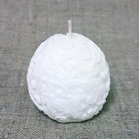

Свеча "Ручная работа" "Шар с узором" 7см белый