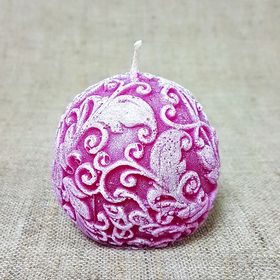 

Свеча "Ручная работа" "Шар с узором" 7см малиновый