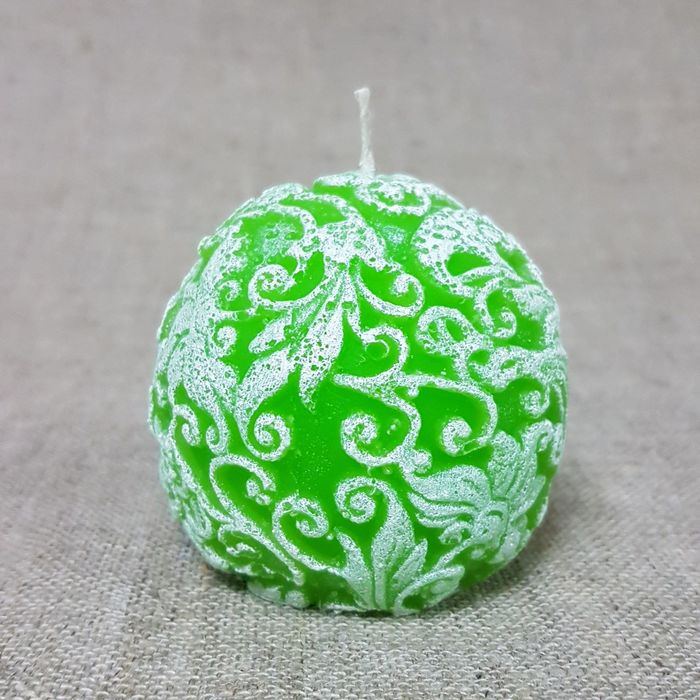 Свеча "Ручная работа" "Шар с узором" 7см яблочный