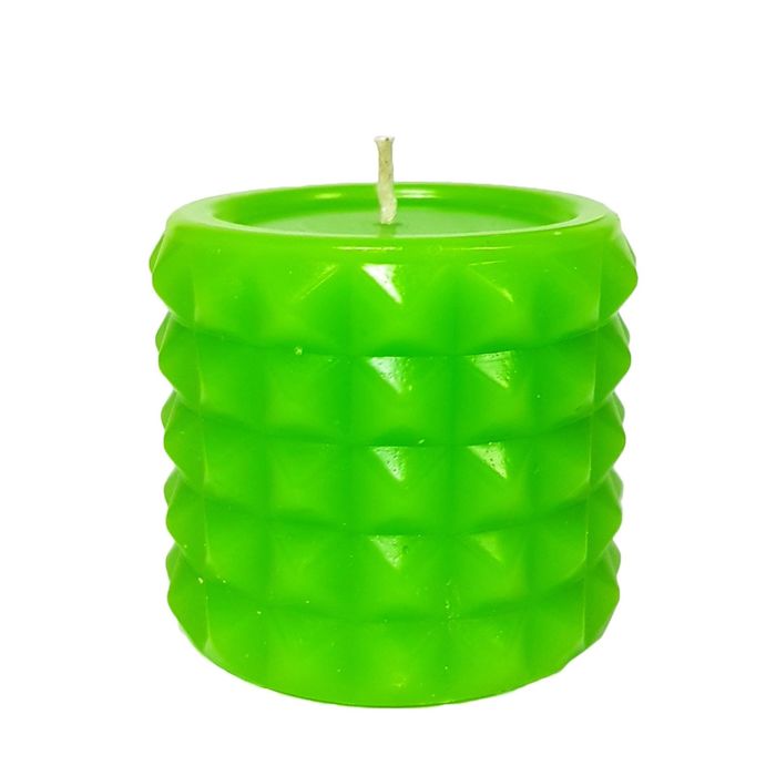 Свеча "Ручная работа" цилиндр "В кристаллах" 63*75 яблочная