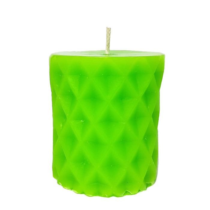 Свеча "Ручная работа" цилиндр "Геометрия" 6,7х7,5 яблочная