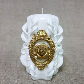 

Свеча резная 10-11см "Золотая роза"
