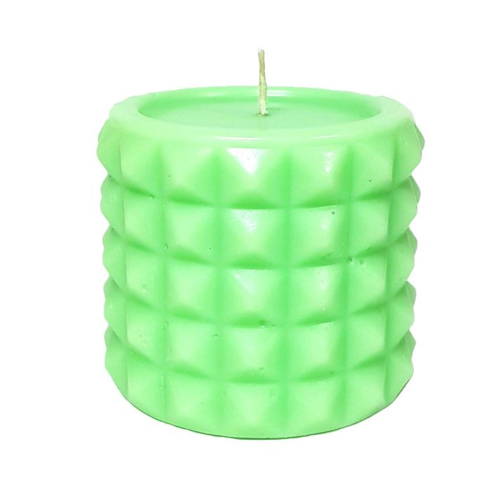 Свеча "Ручная работа" цилиндр "В кристаллах" 63*75 мятная