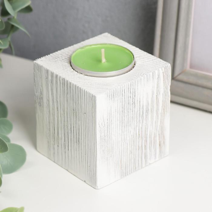 Подсвечник со свечой "Куб" прованс 5х6,5х6,5 см d=4 см