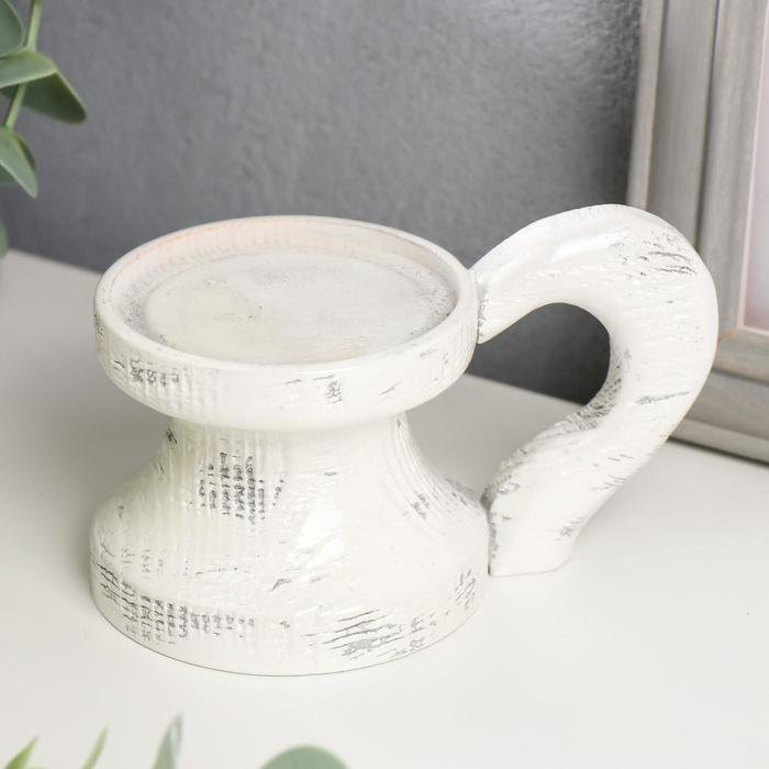 Подсвечник "Точеный" с ручкой прованс 8х12х8 см d=6 см