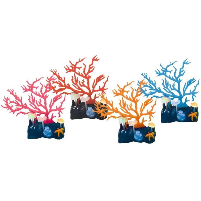 Декор Wave FLUO REEF Коралл, свет. в темноте, 17x7x17 см, цвет в ассорт.
