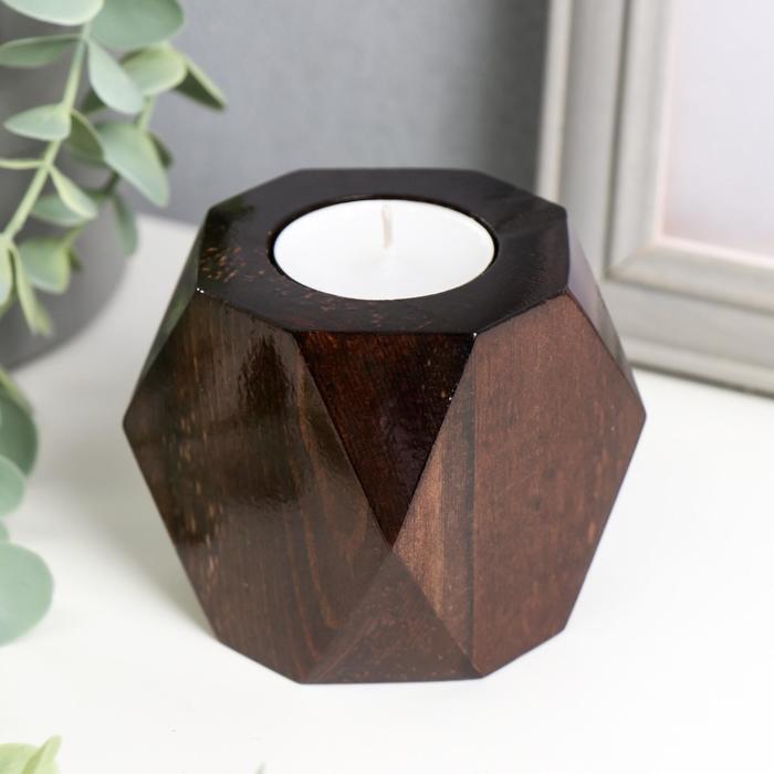 Подсвечник со свечой "Геометрия" классика 7х6,5х6,5 d=4 см