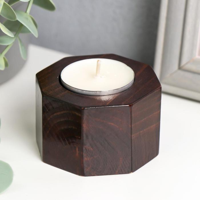 Подсвечник со свечой "Восьмигранник" классика 5х6,5х6,5 см d=4 см