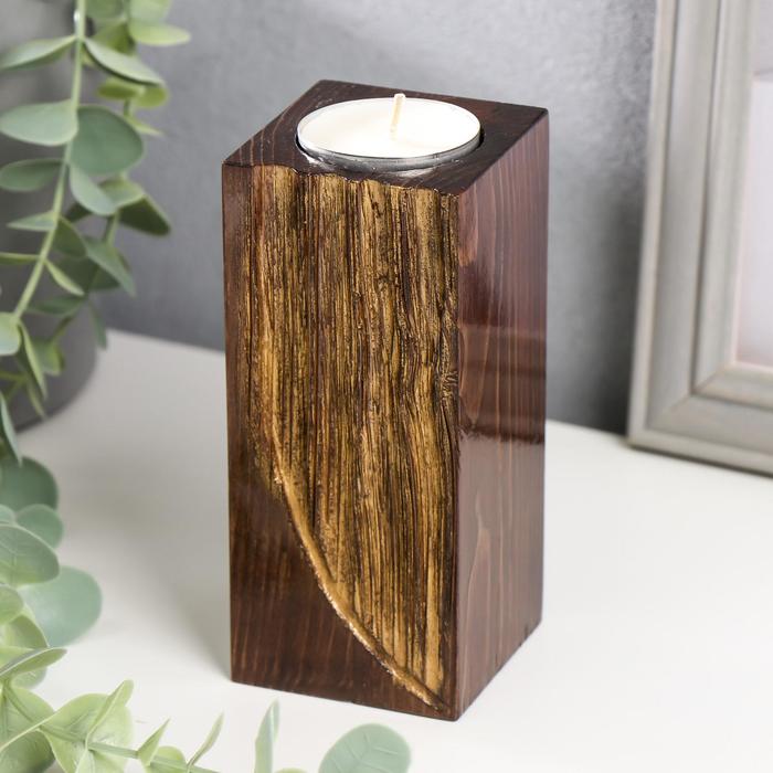 Подсвечник со свечой "Волна" классика 12,5х6х6 см d=4 см