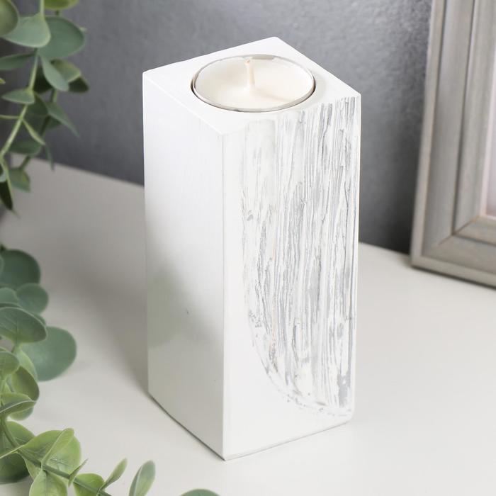 Подсвечник со свечой "Волна" прованс 12,5х6х6 см d=4 см