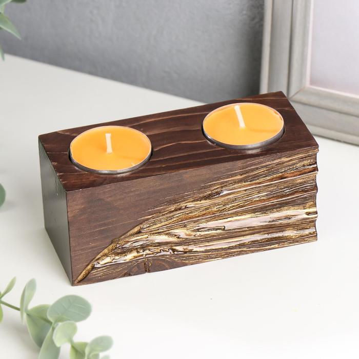 Подсвечник со свечой "Волна" классика 6х12х6 см d=4 см