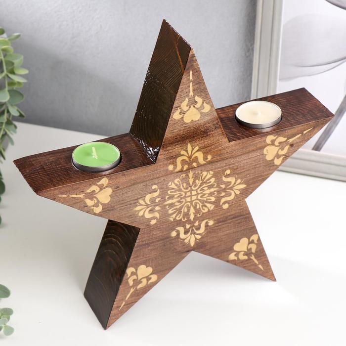 Подсвечник со свечой "Звезда" классика 14х12х6 см d=4 см