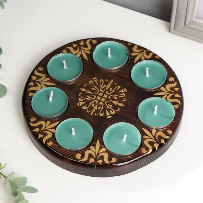 Подсвечник со свечой "Диск" классика 2х17х17 см d=4 см